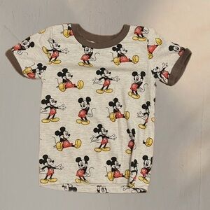 Disney Junior Mickey Mouse All-Over T-Shirt - Size 3T Neutral Cream